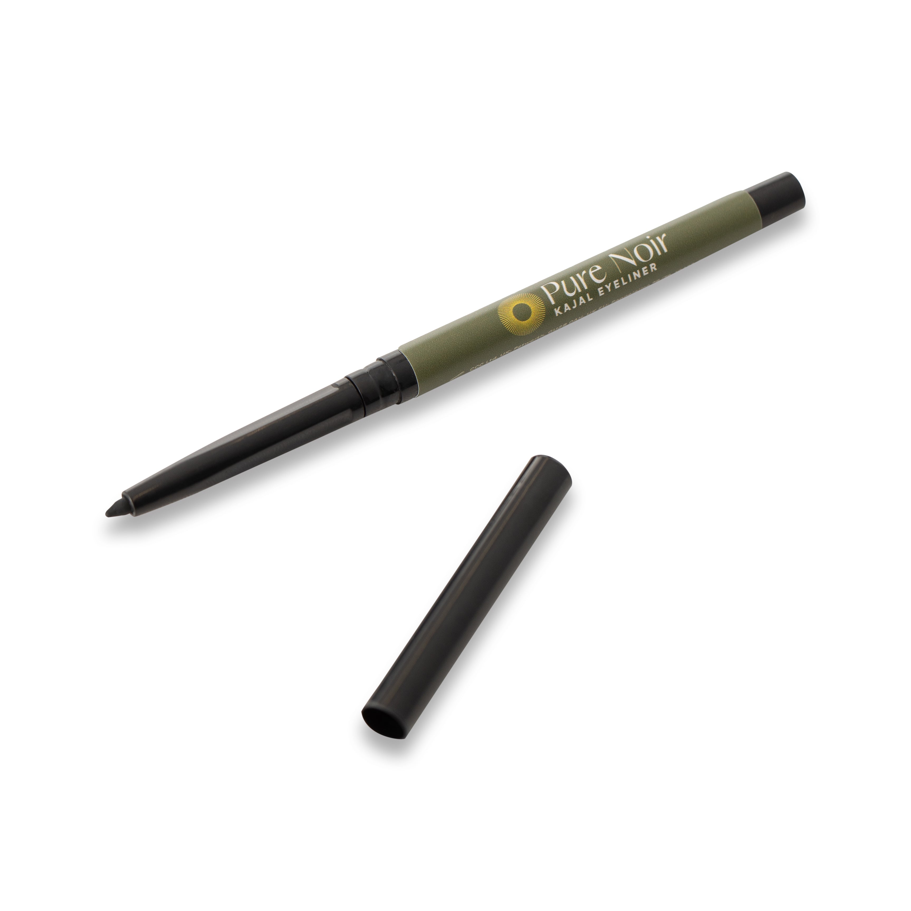 Vayu Living Pure Noir Kajal eyeliner pencil delivers a deep, intense black pigment that flawlessly defines and enhances your eyes.