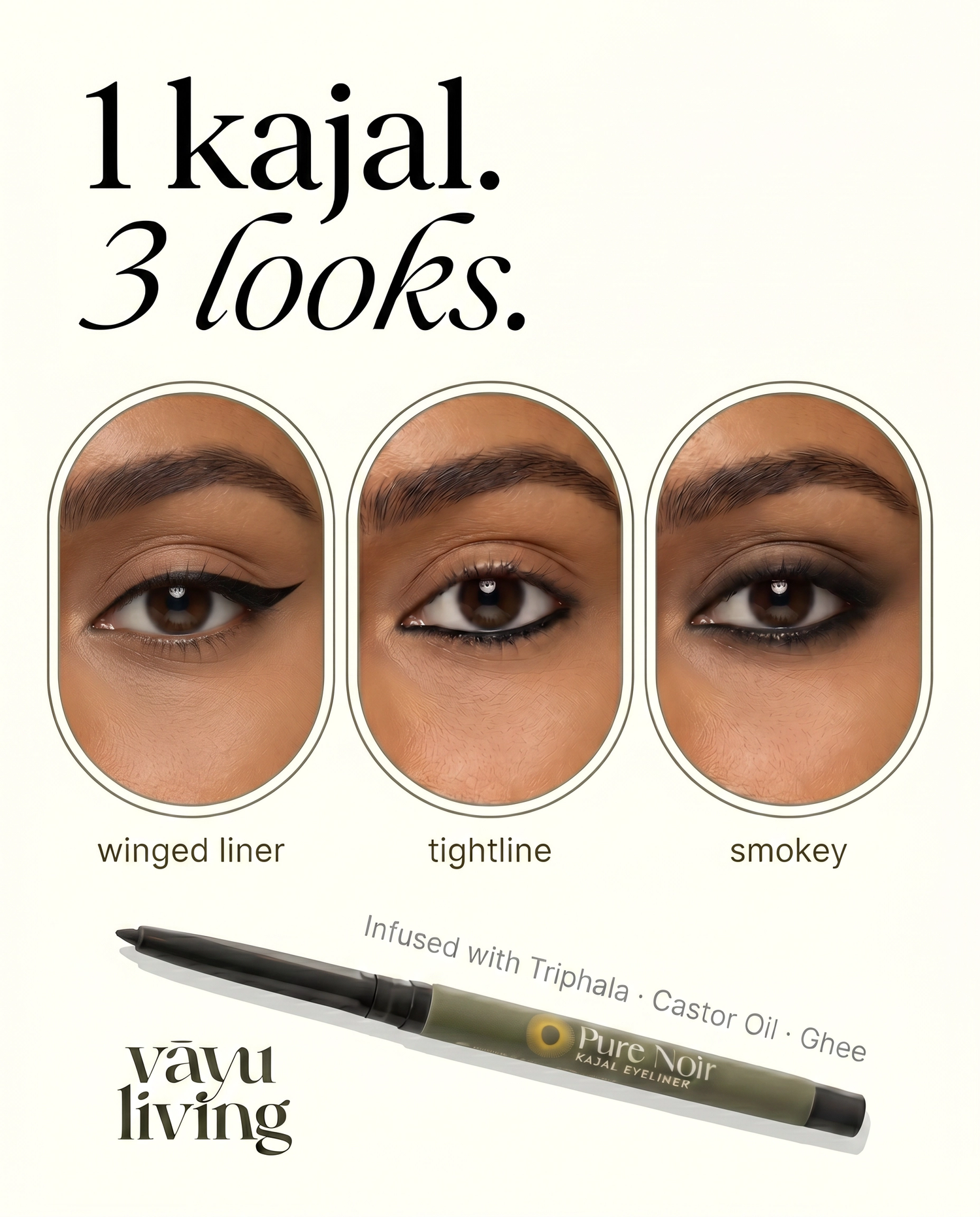 Pure Noir Kajal Eyeliner (100% Natural Ayurvedic)