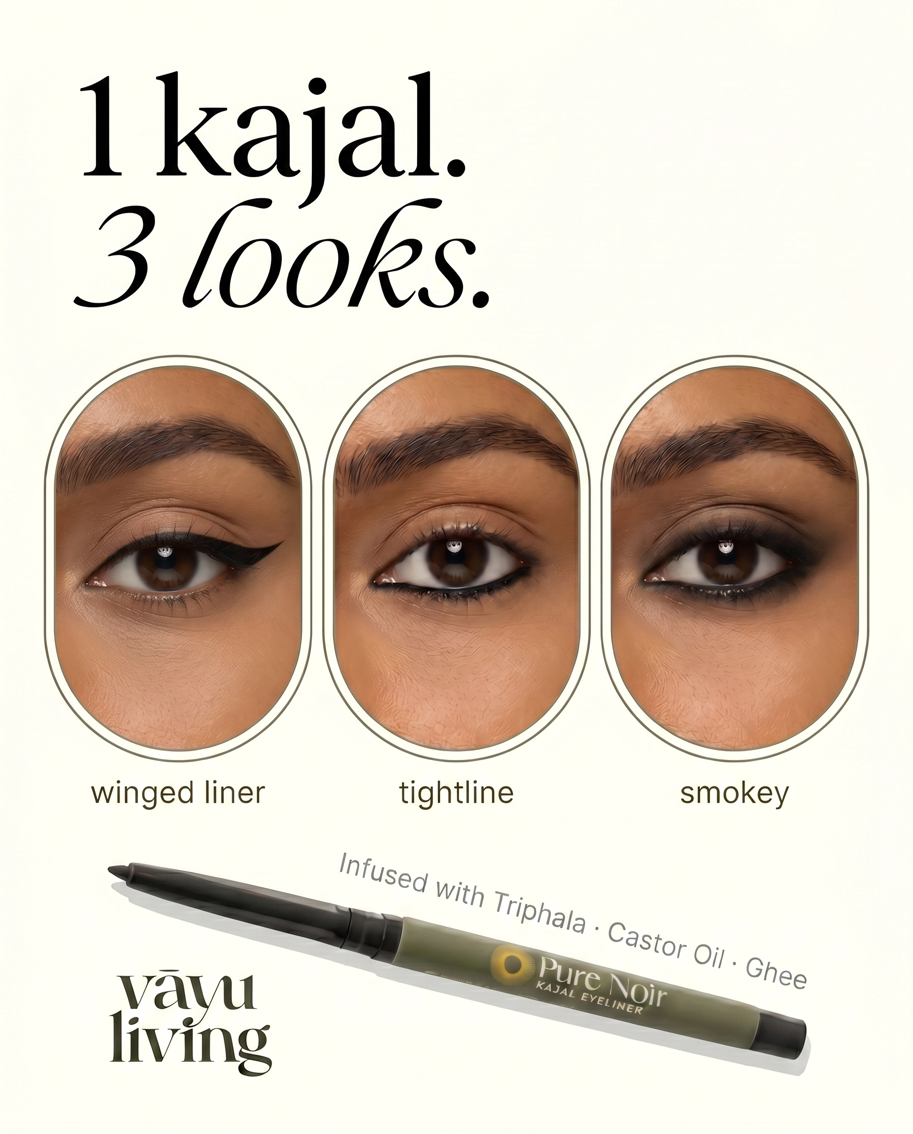 Pure Noir Kajal Eyeliner (100% Natural Ayurvedic)