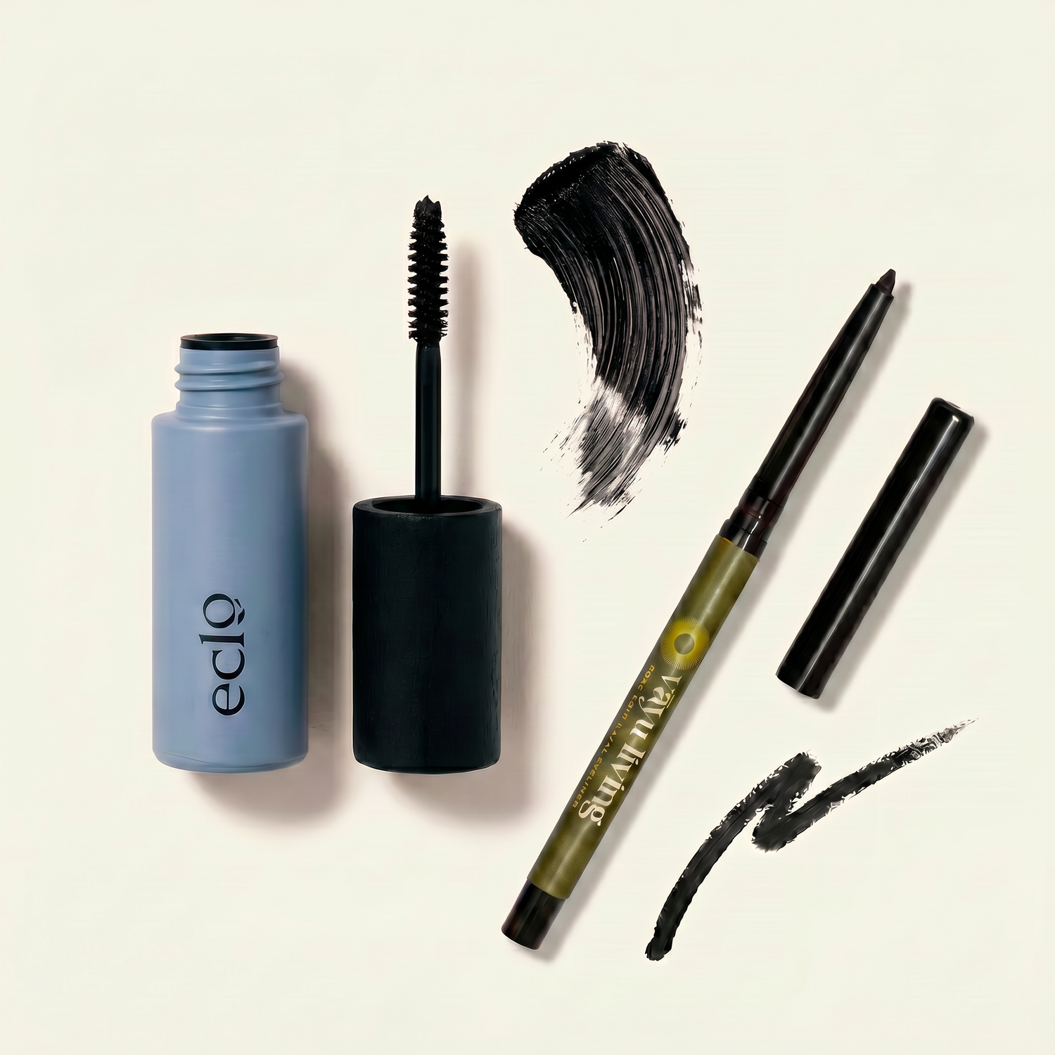 Pure Noir Kajal Eyeliner (Black) + Eclo Mascara (Black) Duo