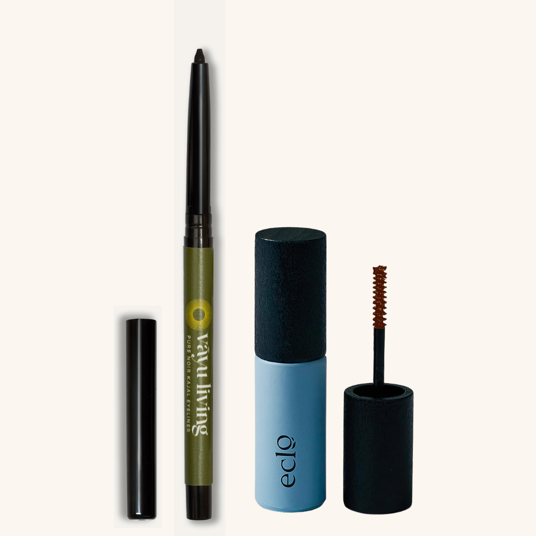Pure Noir Kajal Eyeliner (Black) + Eclo Mascara (Brown) Duo