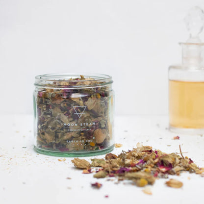Wildflower organic evening facial steam, carefully crafted with sleep-enhancing herbs and botanicals. Available at Vayu Living.