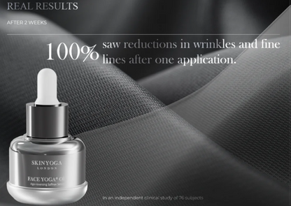 Face Yoga Age-reversing Saffron Serum, hailed as the natural Botox. Available at Vayu Living.