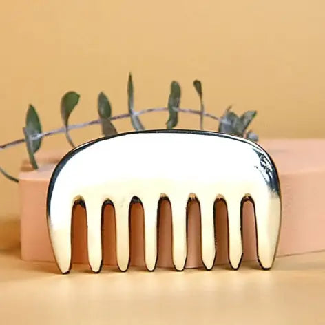 Introducing he Kansa Comb, the ultimate tool for head massage. Available at Vayu Living.