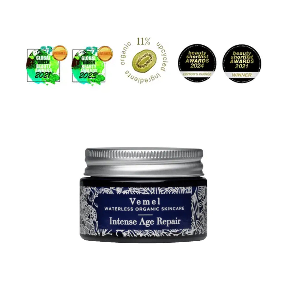 Vemel Intense Age Repair. This multi-tasking, award-winning repair nectar is designed to prevent moisture loss, revealing firmer, more toned skin for a youthful glow, specifically targeting the delicate areas around your eyes and lips. Available at Vayu Living.