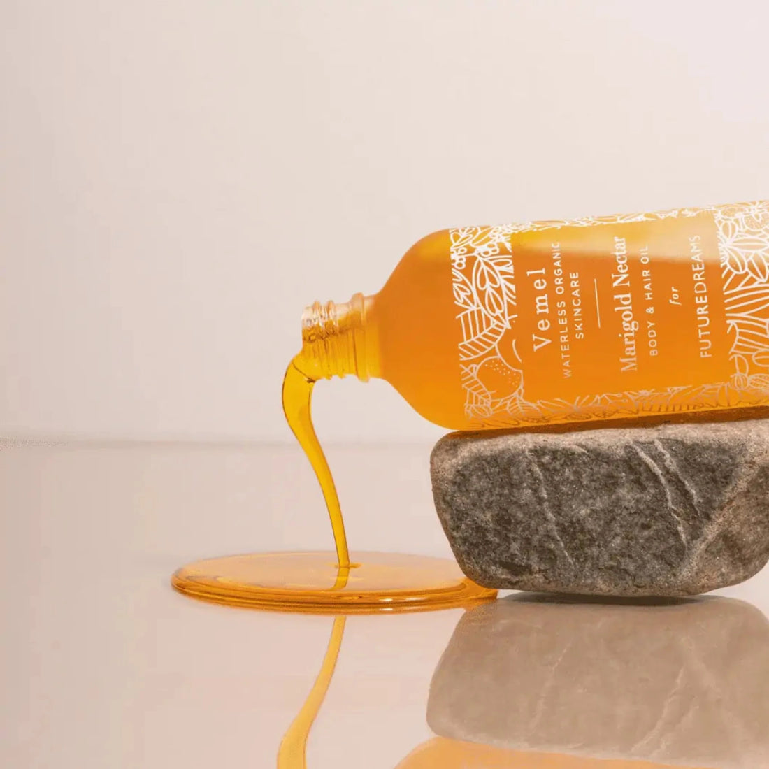 Marigold Nectar, a fast-absorbing, deeply nourishing ceramide skin saviour crafted to moisturise and soothe, relieving dry skin conditions and restoring elasticity for supple skin. Available at Vayu Living.